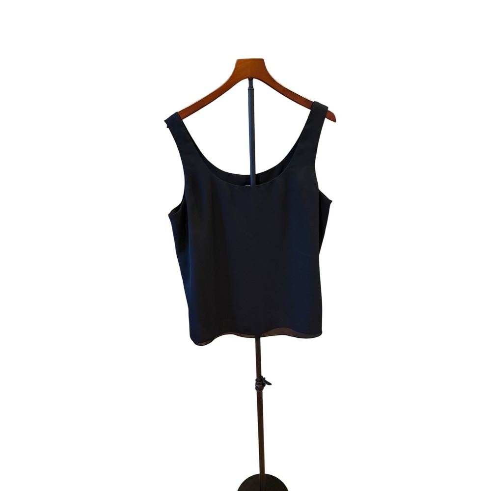 Vtg Patra Womens XL Black Sleeveless Tank Top Scoop Neck Shell Blouse ‎ USA made